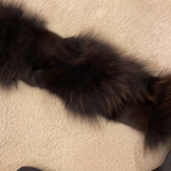 Black real rabbit fur scarf - Picture 5 of 9